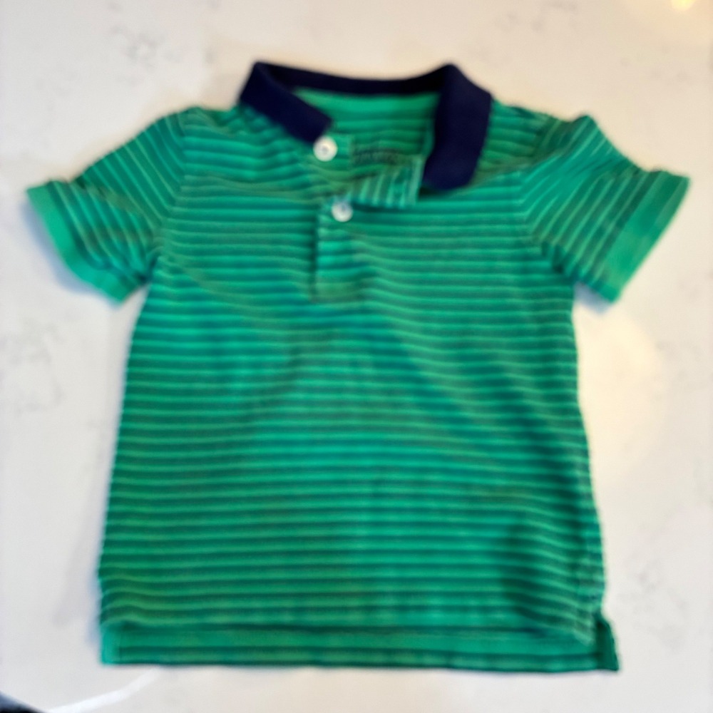 Boden Polo Shirt Boys 2-3Y Striped Pique Knit Preppy Nautical Coastal Classic